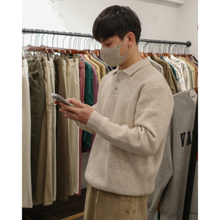 Áo Polo Nam Len Cashmere DNST 5081, Form Wide Fit