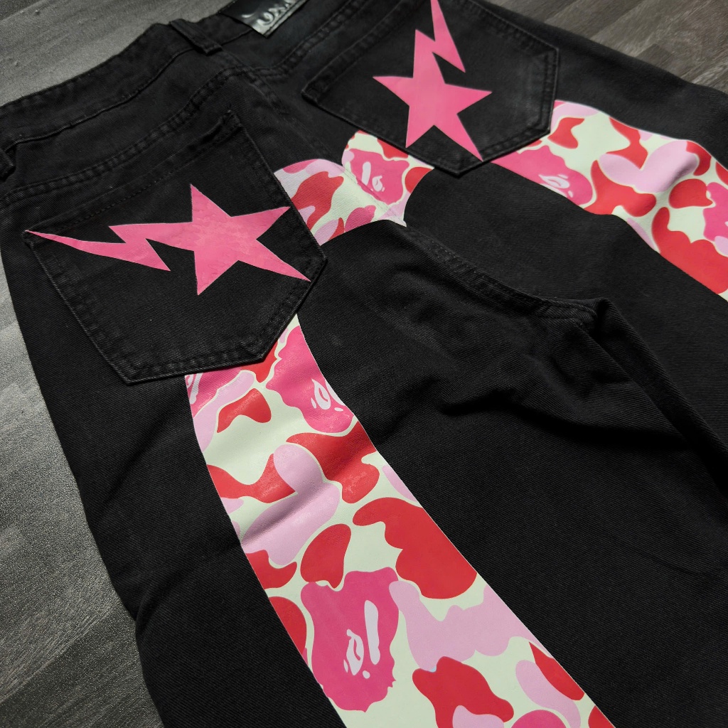 Quần Jean Custom phong cách Y2k, Drip, Vintage, Y2k