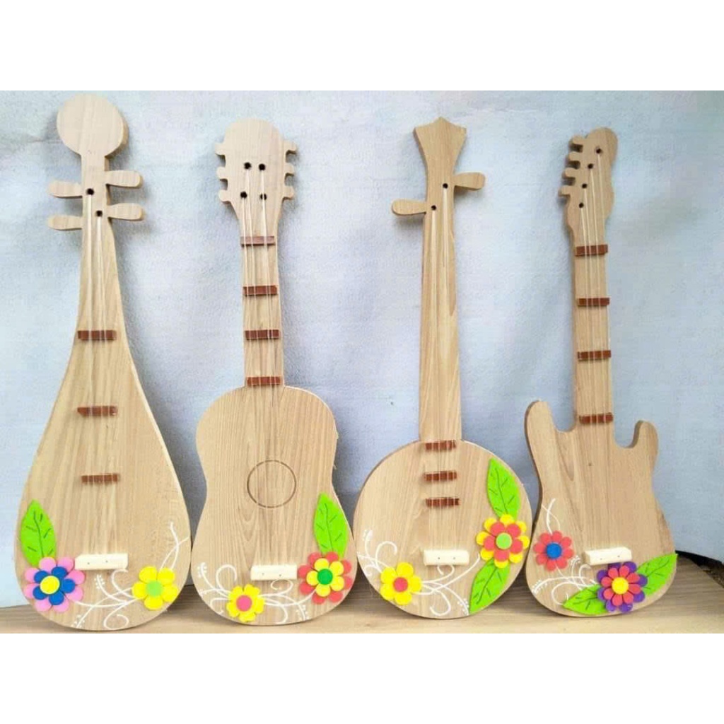 Đồ dùng mầm non - Bộ âm nhac (đàn) bằng  gỗ ép dày 10 ly trang trí lớp học mầm non