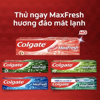 KEM ĐÁNH RĂNG COLGATE MAXFRESH TINH CHẤT THAN TRE + BÀN CHẢI / TRÀ XANH TUÝP 225G + BÀN CHẢI