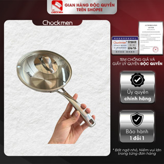 Chảo quánh Chockmen (Bossd) 20-24cm inox 18/10 chảo xào sâu lòng chống dính tự nhiên (BSD649/650)