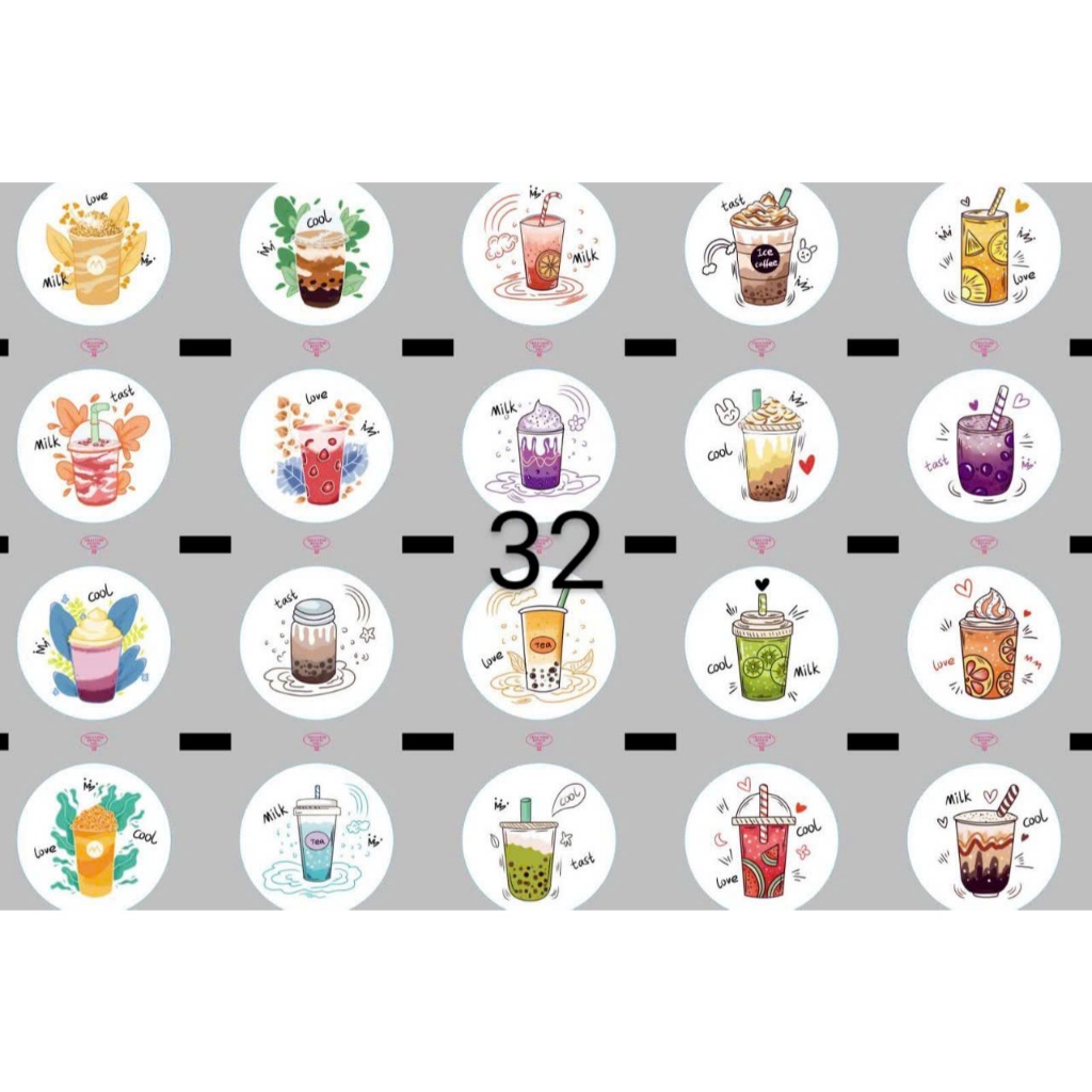 Màng ép ly nhựa MẪU mới 1 CUỘN 2200-2400 trà sữa nước ep dễ thương  nắp hình đẹp, Màng ép cốc nhựa, 