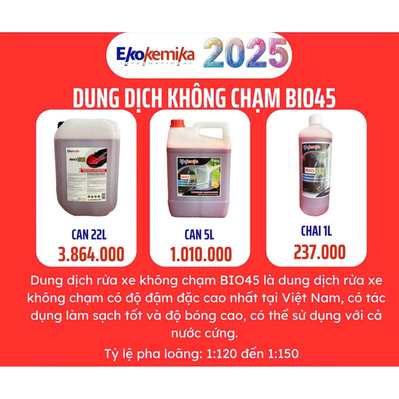 Dung dịch rửa xe ko chạm Ekokemika Bio45
