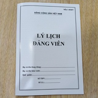 Lý lịch đảng viên Mẫu 1 - HSDV ( 6 quyển) mẫu mới ,32trang