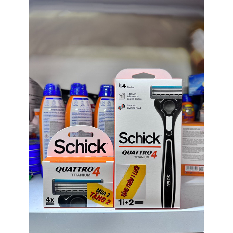 Dao cạo thay lưỡi Schick Quattro Titanium 4(Tặng thêm 1 lưỡi trị giá 25k)