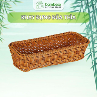 Khay đựng đồ đa năng BAMBOOO ECO để đũa thìa hoặc đồ khô bánh mì trong siêu thị, nhà hàng