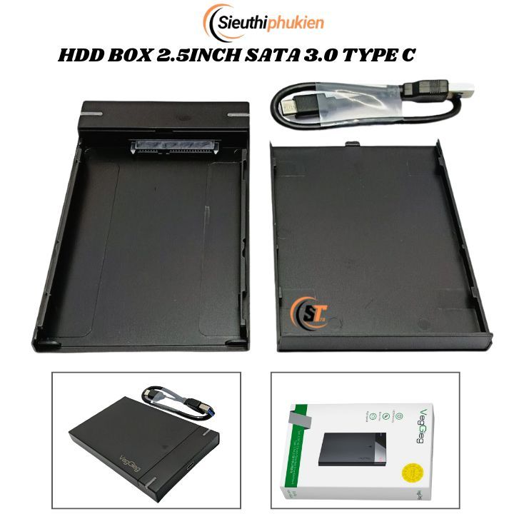Box Ổ cứng 2.5inch Sata III cổng Type C tốc độ 10GB, Box ổ cứng USB 3.0 Cáp TypeC, Box ổ ứng SATA  u