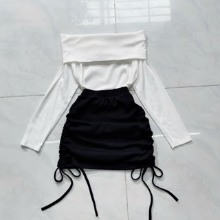 Chân váy rút dây 2 bên tôn mông chất borip dày dặn (có quần trong) CV132