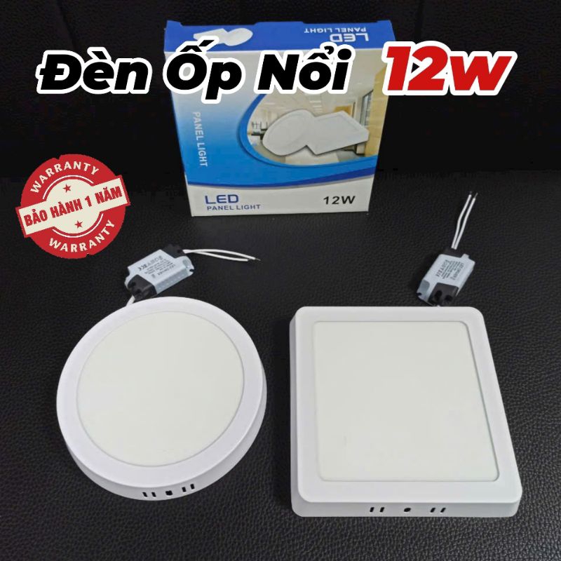 Đèn Led Panel Ốp Nổi Gắn Trần hình Vuông 12w phi 160 chiếu sáng trang trí nhà ở phòng nhà vệ sinh