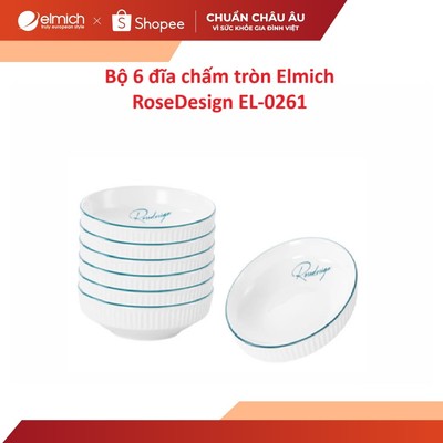 Bộ 6 đĩa chấm tròn Elmich RoseDesign EL-0261