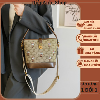 Túi xách nữ xách tay, đeo chéo họa tiết gấu thêu hàng quảng châu cao cấp AU2439