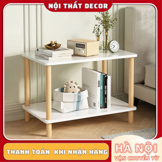 Bàn trà vuông Kệ Gỗ Decor kệ tab đầu giường Bàn Trà Nhỏ Thiết Kế 2 tầng Để Đồ Tiện Lợi