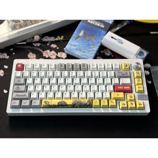 Bàn phím cơ Custom từ kit LMK81 Nhôm nguyên khối 3 MODE Led Rgb Mạch xuôi full Mod  Tungcustom