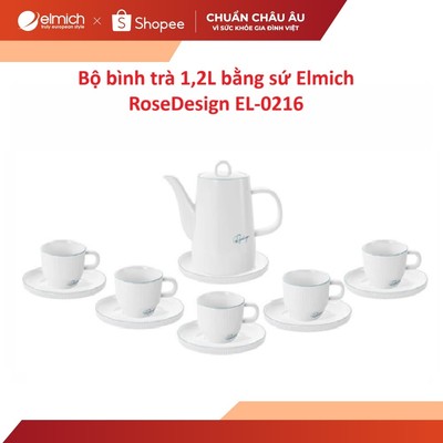 Bộ bình trà 1,2L bằng sứ Elmich RoseDesign EL-0216