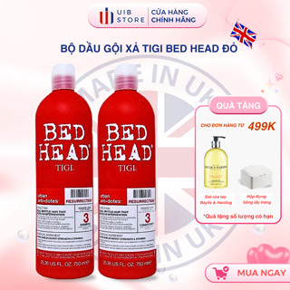 Dầu Gội Xả Tigi Đỏ Bed Head Phục Hồi Cấp Độ 3 750ml Phục Hồi Tóc Hư Tổn Hàng Mỹ (có bill) UIB Store date 2027
