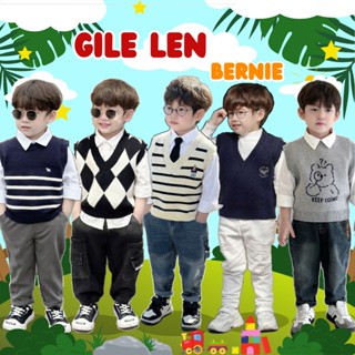 (Nhiều mẫu) Áo gile len bé trai bé gái hoạ tiết thời trang Bernie - Áo len bé trai bé gái size 9-23kg - 24A018