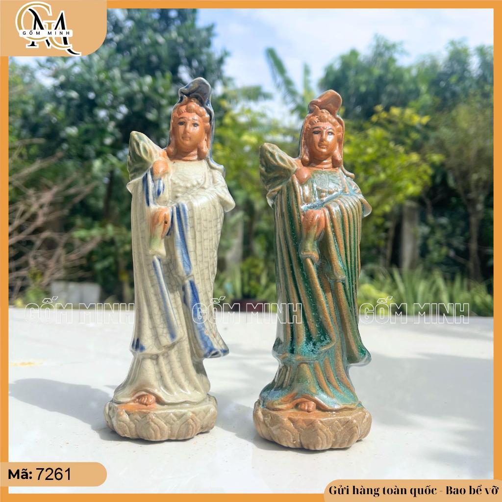 Tượng Quan Âm Bồ Tát đứng cao 18cm, tượng Phật đứng, tượng Phật Quan Âm Bồ Tát decor phòng thiền