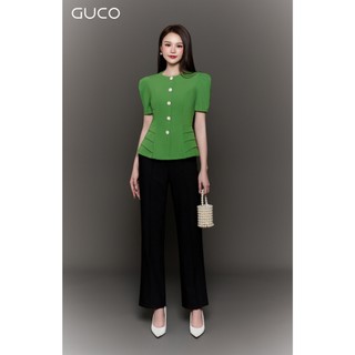  GUCO - Quần Ống Suông Ly Nổi Có Đỉa - Phong Cách Thanh Lịch và Hiện Đại - Đen QD193 