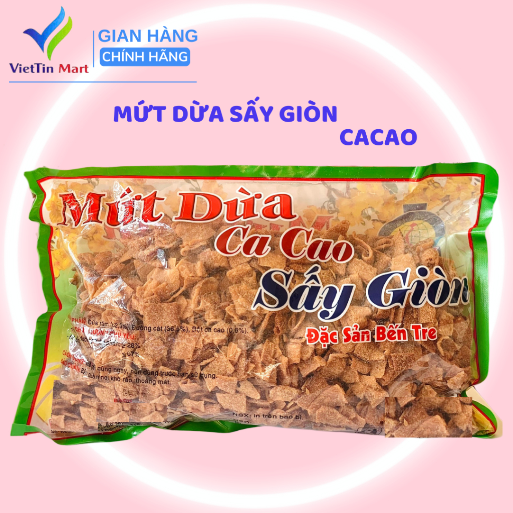 MỨT DỪA VỊ CACAO SẤY GIÒN 500G