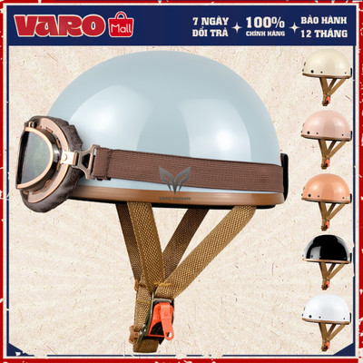 [TẶNG LƯỠI TRAI] Mũ Bảo Hiểm Nửa Đầu PUG Harley VAROHELMET Freesize Vòng Đầu 55-60cm - Chính Hãng