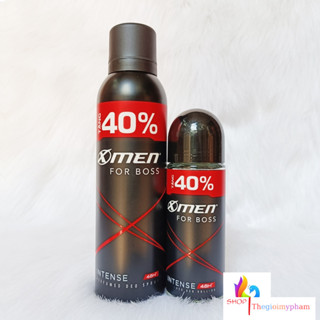 Combo Lăn Ngăn Mùi XMen For Boss Intense 70ml + Xịt Khử Mùi XMen For Boss Intense 210ml