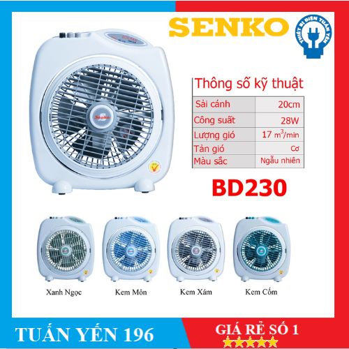Quạt Bàn Đảo 2 Tấc Senko BD230 -5 Cánh Công Suất 27W Hàng Chính Hãng -BH 2 Năm