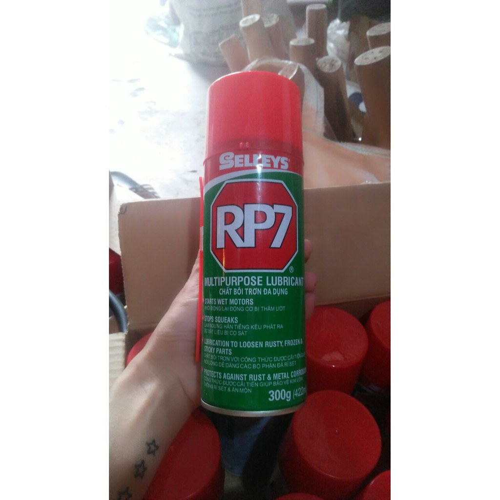 CHAI XỊT CHỐNG RỈ SÉT RP7  BÔI TRƠN VÀ BẢO DƯỠNG MÁY MÓC THIẾT BỊ 300GR.