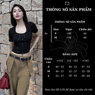 Áo Thun Cổ U Phối Gân Da Fleurdelys DLAC52