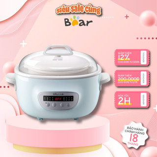 Nồi nấu chậm đa năng Bear SUBE003 2.5L tích hợp 5 lõi sứ thông minh - hàng quốc tế, BH 18 Tháng