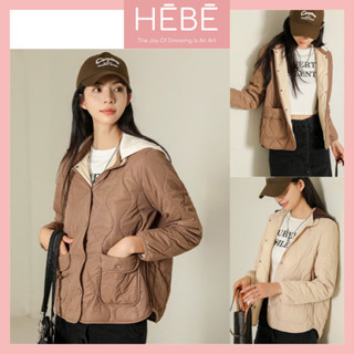  Áo khoác phao nữ Ruri vải gió trần bông kèm mũ nỉ ấm áp giữ ấm Áo phao nữ thu đông thời trang thanh lịch HEBE 