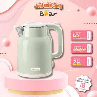 Ấm đun siêu tốc 1.5L BEAR ZDH-H15L6, Inox304, Công suất 1500W, Nấu nước sôi,Tự động ngắt BH 18 Tháng