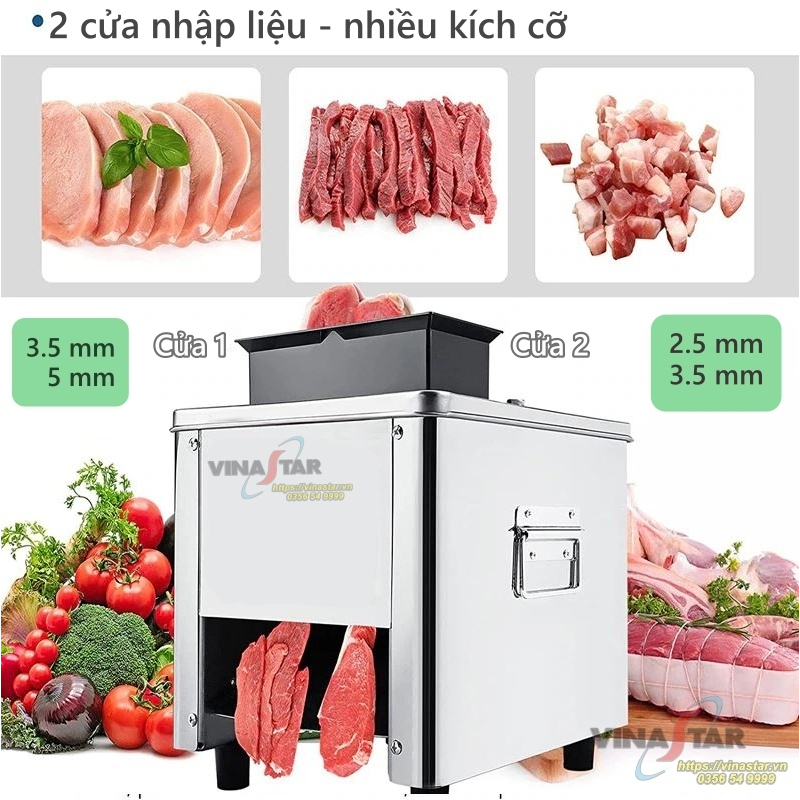 Máy Tự Động Thái Lát Thịt Tươi Như Cắt Thái Thịt Bò, Thịt Heo, Thịt Trâu, Dê, ...Loại 2 Cửa.