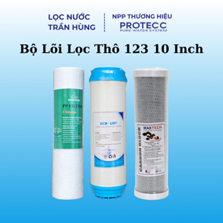 Bộ 3 Lõi Lọc Thô 123 10 Inch ( PP - UDF - CTO ) Việt Nam - Thay Cho Mọi Dòng Máy Lọc Nước