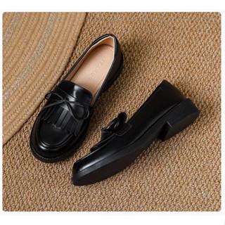Giày Loafer Nữ Đính Nơ Duyên Dáng Form Thon Chân Giày Nữ Đế Cao 3cm - Hermoso studio