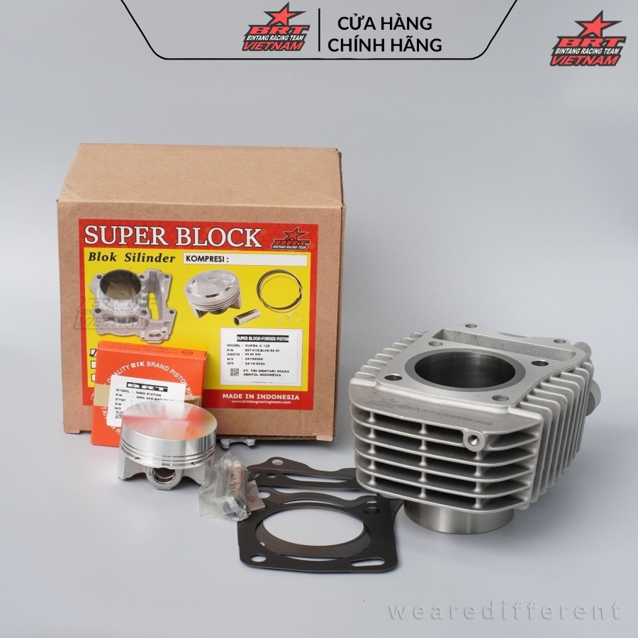 Bộ Lòng Trái 58.50 BRT: Lòng Gang và Piston Future 125 / Future LED 125 / Future Mập 125