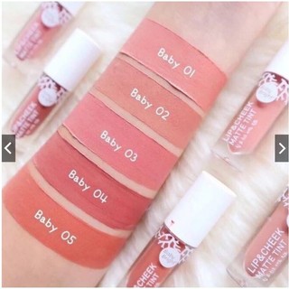 Son Kem Lì Baby Bright Lip&Cheek Thái Lan Màu Mịn Bám Tốt Cho Má Môi 2.4g