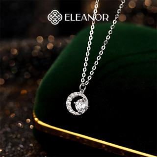  Dây chuyền bạc nữ Eleanor Accessories hình mặt trăng đính đá bạc 925 phụ kiện trang sức vòng cổ 9568 