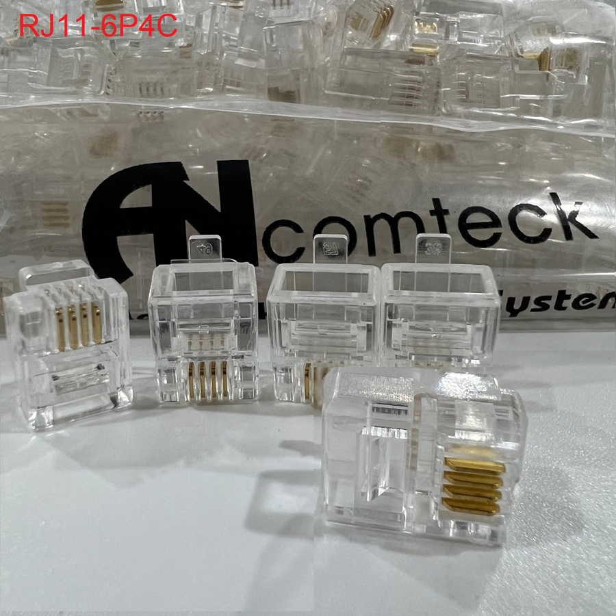 Đầu bấm RJ11 Cat3 6P/4C loại 4pin có VAT Ancomteck