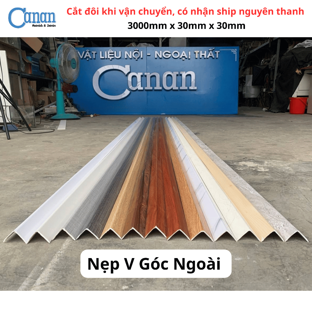 Nẹp V Góc Ngoài, Nẹp V Nhựa Giả Gỗ, Nẹp Mép Cầu Thang Kích Thước 3 mét ( Cắt thành 2 thanh 148cm)