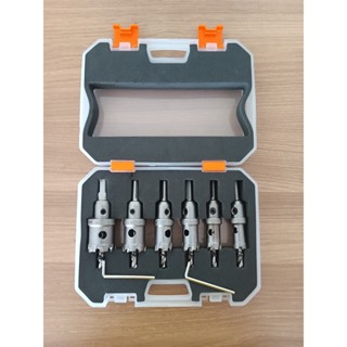 mũi khoan khoét inox, sắt , thép...6 cây KAPUSI, Mũi Khoét Inox đầu hợp kim( 16 -18 - 20 - 22 - 25 - 30mm ) nguyên bộ