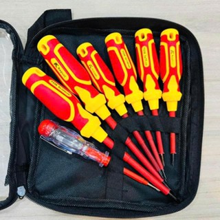 Bộ Tua Vít cách điện 1000V gồm 7 cây hãng Kapusi Nhật Bản K-9201 Bộ tua vít đa năng