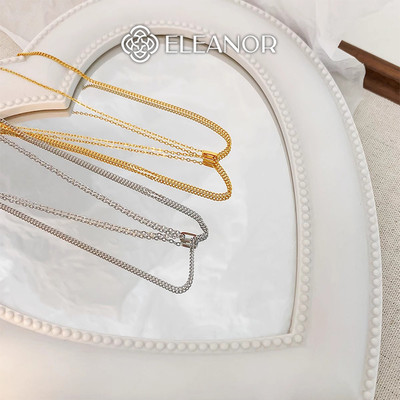 Dây chuyền layer nữ titan Eleanor Accessories basic mắt xích phụ kiện trang sức vòng cổ 9415