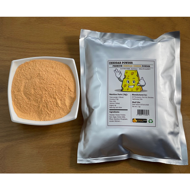 Bột phô mai Cheddar Cheese Powder - Bột phô mai lắc nguyên chất gói 1kg