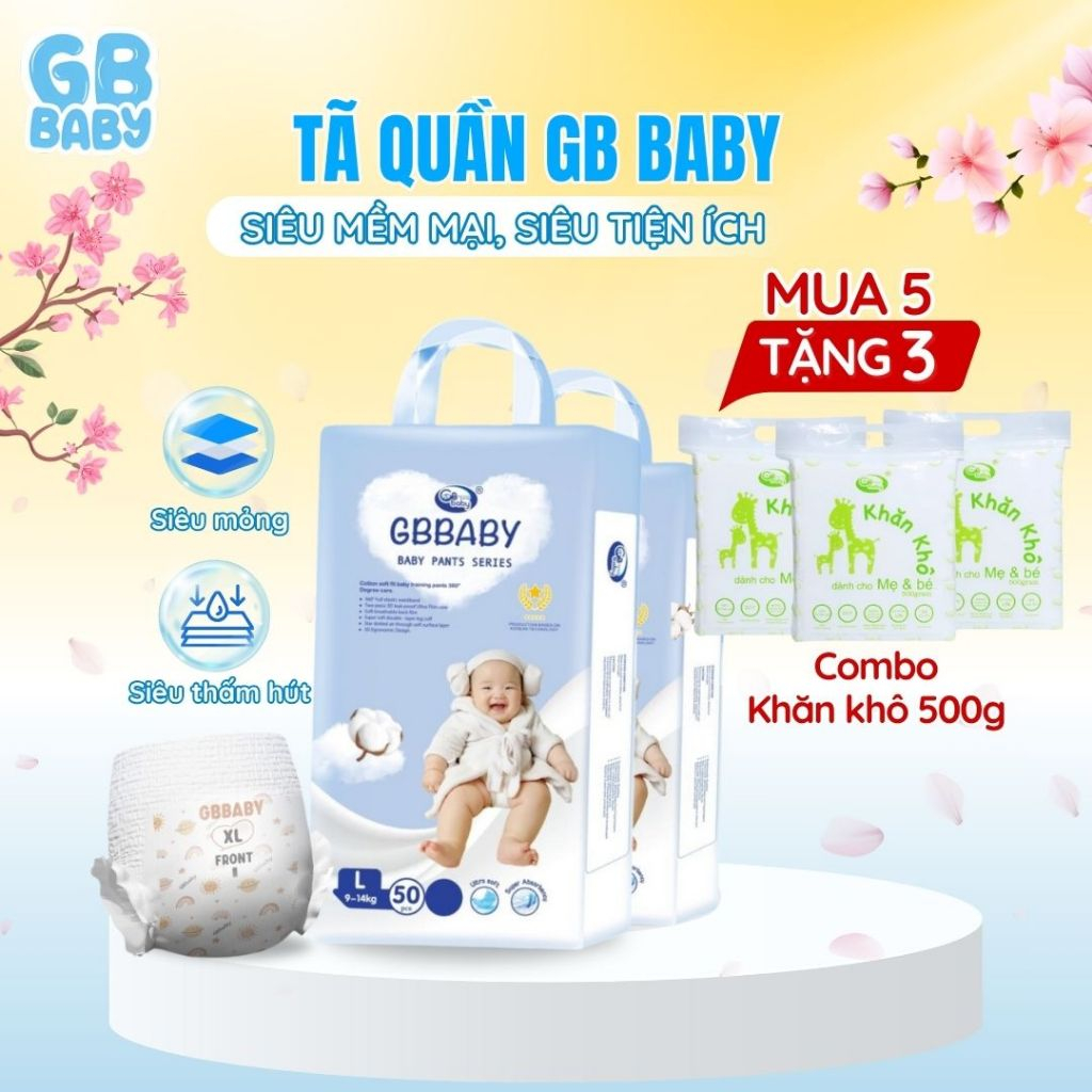 [Gb-Baby Chính Hãng] Tã/bỉm quần GB - Baby siêu mỏng, mềm mại, an toàn, siêu thấm hút