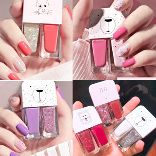 Set 2 Chai Sơn Móng Tay Fairy's Gift 6ML - Nhũ & Lì, Khô Nhanh Trong 60 Giây, Dễ Dàng Tẩy Rửa, Màu Sắc Thời Trang