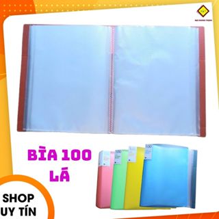 Bìa 100 lá VC file lá dựng hồ sơ A4 tập nhựa 100 tờ/cuốn