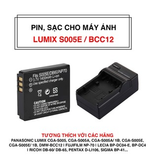 Pin, sạc máy ảnh Lumix S005E/ BCC12, Ricoh DB-60/ DB-65, Fujifilm NP-70, Leica BP-DC4, Pentax D-li106, Sigma BP-41