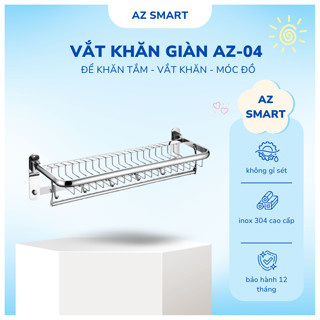 Vắt Khăn Giàn AZ-04, Kệ Để Đồ Nhà Tắm Đa Năng, Để Khăn Tắm, Vắt Khăn, Móc Đồ, Inox 304 Cao Cấp