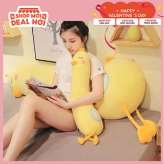 Gấu bông com gà dài khổng lồ , gối ôm hình con gà