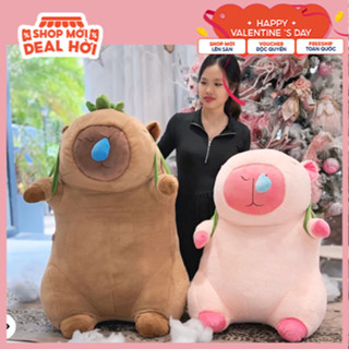 Gấu Bông Chuột Capybara Khổng Lồ Đeo Balo - Lông Mịn, Size 45cm-1m2, Đa Dạng Màu Sắc